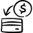 Icon of credit card and dollar sign